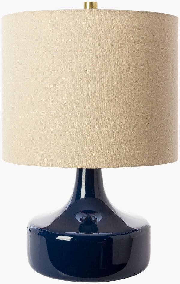 Livabliss Rita Ceramic Base Table Lamp with Linen Drum Shade for Nightstand or Console RTA-001
