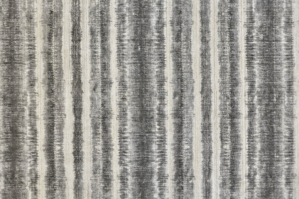 Feizy Rugs Mackay Hand Woven Viscose And Wool Low Pile Striped Rug For Luxurious Modern Home Decor Gray,Ivory,Black Viscose,Wool Mky8824fchl000f00