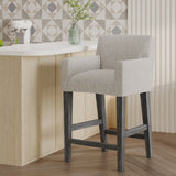 Christopher Knight Home® - Noble House - - Upholstered 26 Inch Counter Stool - Light Gray/Gray