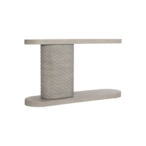 Bernhardt Bernhardt Acosta Console Table With Flaxen Quartered Oak, Woven Paper-Rope Pedestal, 58"W 309914