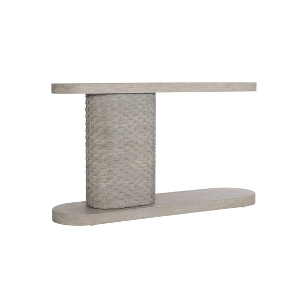Bernhardt Bernhardt Acosta Console Table With Flaxen Quartered Oak, Woven Paper-Rope Pedestal, 58"W 309914