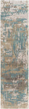 Arte RTE-2301 2'6" x 10' Handmade Rug RTE2301-2610  Dusty Sage, Dark Blue, Medium Gray, Gray, Taupe, Charcoal Surya