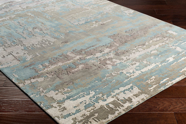 Arte RTE-2301 8' x 11' Handmade Rug RTE2301-811  Dusty Sage, Dark Blue, Medium Gray, Gray, Taupe, Charcoal Surya