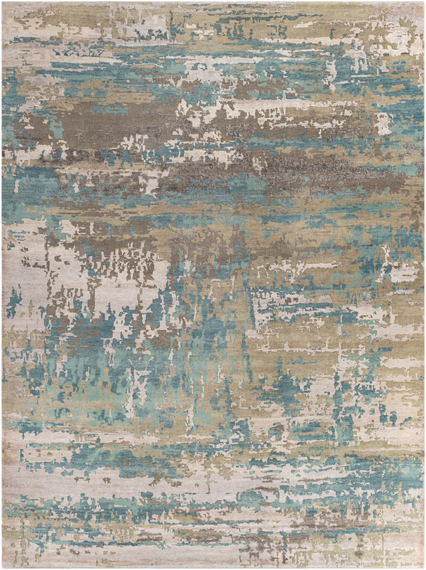 Arte RTE-2301 8' x 11' Handmade Rug RTE2301-811  Dusty Sage, Dark Blue, Medium Gray, Gray, Taupe, Charcoal Surya