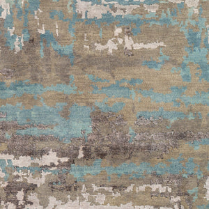 Arte RTE-2301 8' x 11' Handmade Rug RTE2301-811  Dusty Sage, Dark Blue, Medium Gray, Gray, Taupe, Charcoal Surya