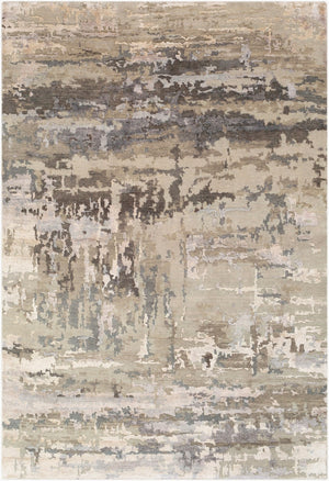 Surya Arte Hand-knotted 6' X 9' Elegant Wool & Viscose Rug - Luxurious Centerpiece For Any Room Decor Light Gray Wool,Viscose Rte2303-23