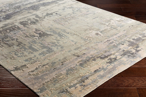 Surya Arte Hand-knotted 6' X 9' Elegant Wool & Viscose Rug - Luxurious Centerpiece For Any Room Decor Light Gray Wool,Viscose Rte2303-23