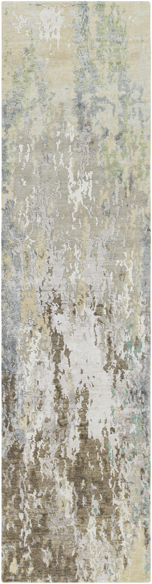Arte RTE-2306 2'6" x 10' Handmade Rug RTE2306-2610  Tan, Ivory, Light Gray, Medium Gray, Beige, Brown Surya