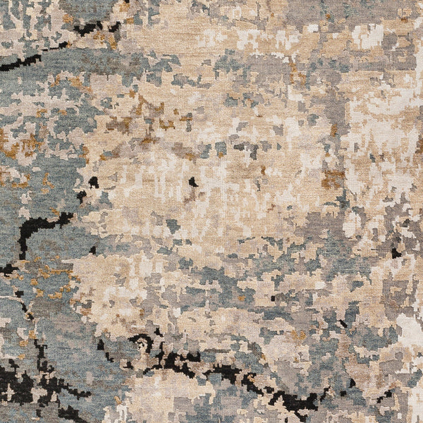 Arte RTE-2307 8' x 11' Handmade Rug RTE2307-811  Denim, Black, Saffron, Beige, Light Beige, Light Gray Surya