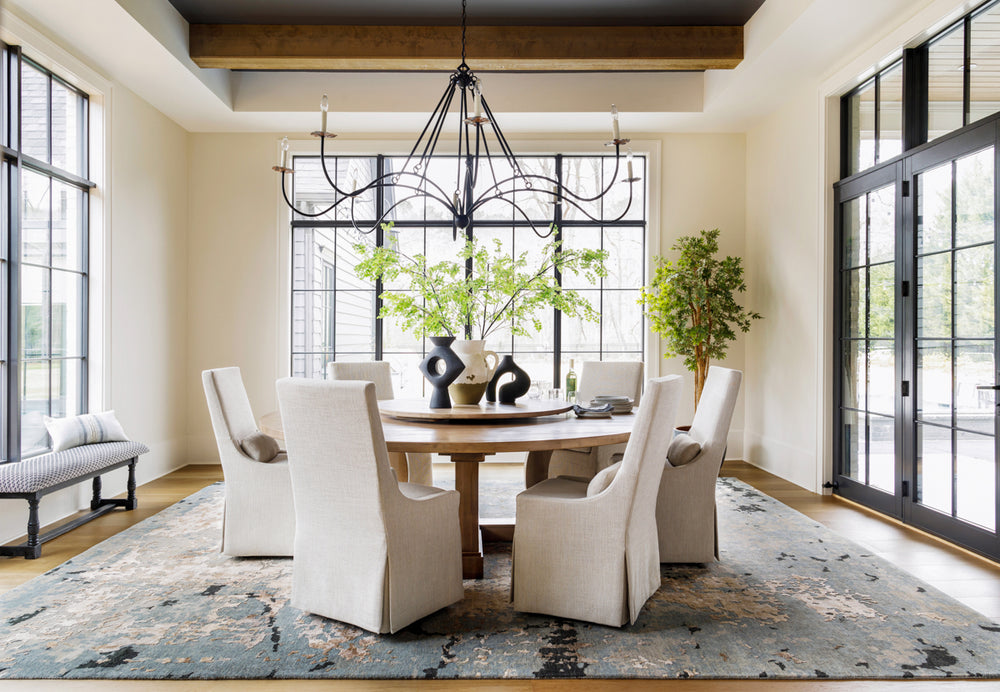 Arte RTE-2307 6' x 9' Handmade Rug RTE2307-69  Denim, Black, Saffron, Beige, Light Beige, Light Gray Surya