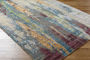 Arte RTE-2308 8' x 11' Handmade Rug RTE2308-811  Charcoal, Blue, Light Olive, Peach, Red, Light Gray Surya