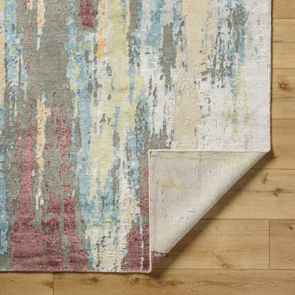 Arte RTE-2308 8' x 11' Handmade Rug RTE2308-811  Charcoal, Blue, Light Olive, Peach, Red, Light Gray Surya