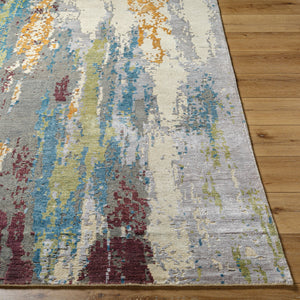 Arte RTE-2308 8' x 11' Handmade Rug RTE2308-811  Charcoal, Blue, Light Olive, Peach, Red, Light Gray Surya