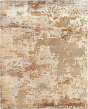 Surya Arte Hand-knotted 6' X 9' Elegant Wool & Viscose Rug - Luxurious Centerpiece For Any Room Decor Sandstone Viscose,Wool Rte2309-1014