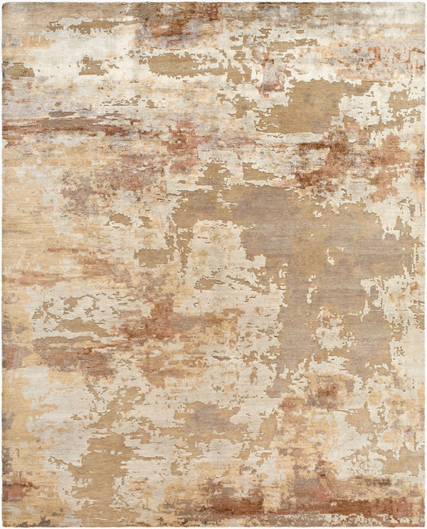 Surya Arte Hand-knotted 6' X 9' Elegant Wool & Viscose Rug - Luxurious Centerpiece For Any Room Decor Sandstone Viscose,Wool Rte2309-1014