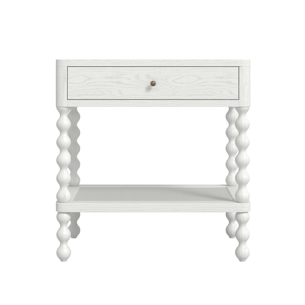 A.R.T. Furniture Haven Vintage-Inspired Open Nightstand - Elegant White Finish with Storage & Cottage Charm 339140-2367