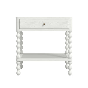 A.R.T. Furniture Haven Vintage-Inspired Open Nightstand - Elegant White Finish with Storage & Cottage Charm 339140-2367