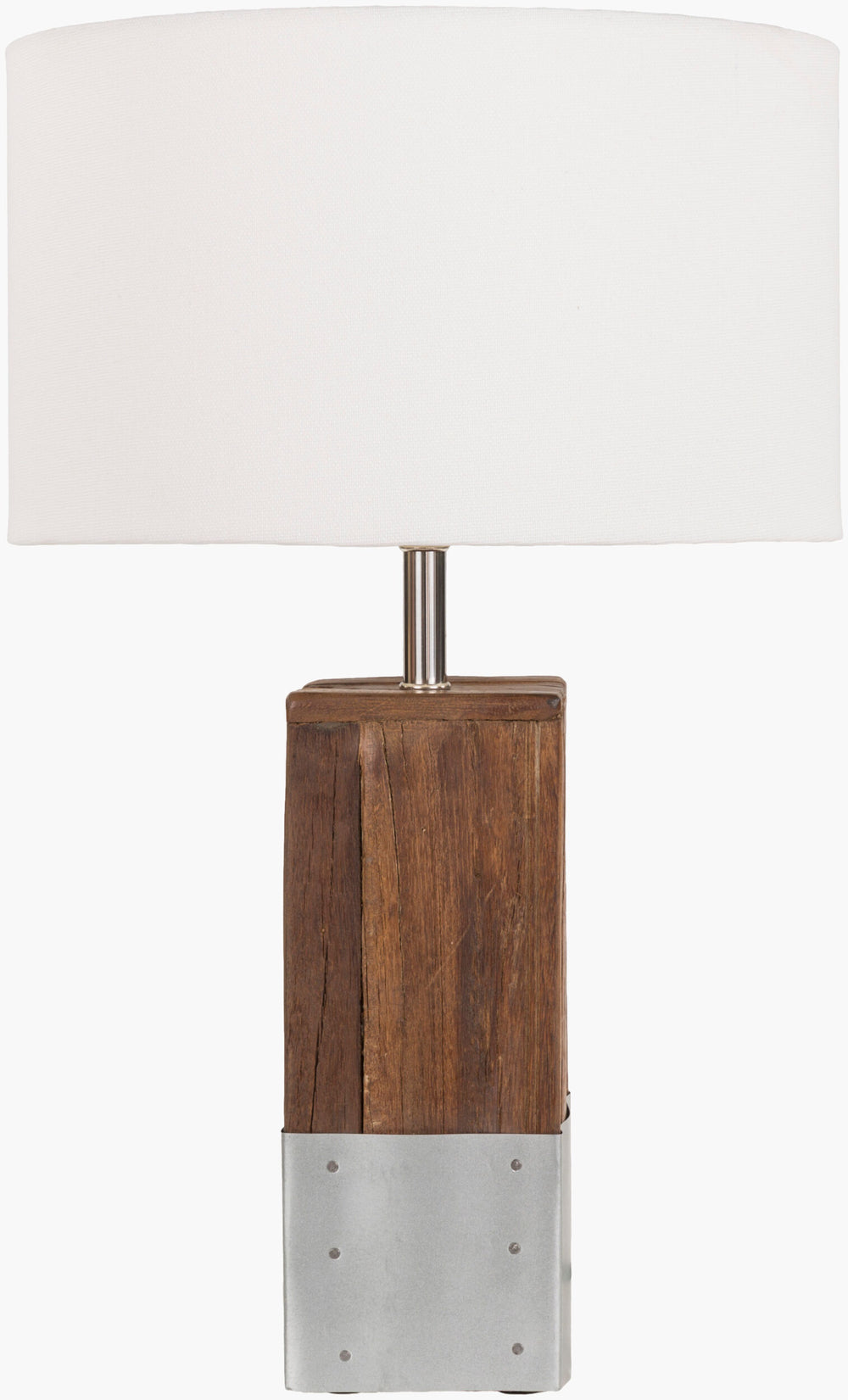 Surya Restoration Accent Table Lamp - 19"H X 13"W X 14"D - Handcrafted Modern Decor For Your Home White Wood Veneer,Metal,Cotton,Cotton Rtt504-tbl