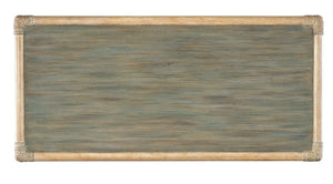 Hooker Furniture Retreat Rattan Chest With Three Self-Closing Drawers, Two-Tone Dune & Seagrass Finish, Coastal Style Greens 6950-90017-35