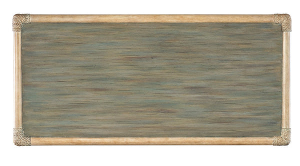 Hooker Furniture Retreat Rattan Chest With Three Self-Closing Drawers, Two-Tone Dune & Seagrass Finish, Coastal Style Greens 6950-90017-35