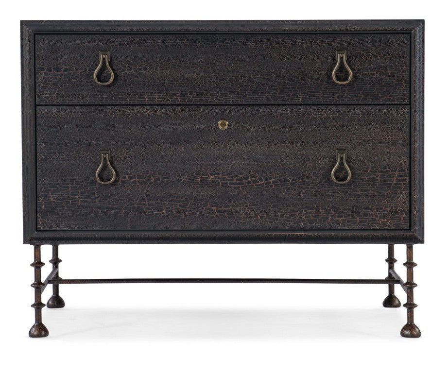 Hooker Furniture Big Sky Lateral File Cabinet Charred Timber Rustic Pecky Hickory 2-Drawer Locking File Cabinet, 38"W 6700-10466-98