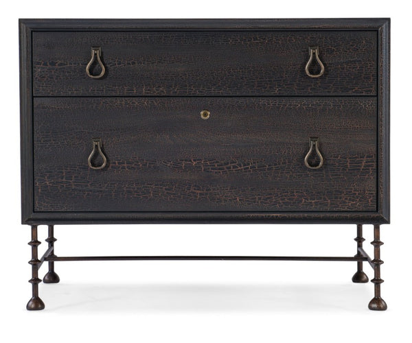 Hooker Furniture Big Sky Lateral File Cabinet Charred Timber Rustic Pecky Hickory 2-Drawer Locking File Cabinet, 38"W 6700-10466-98