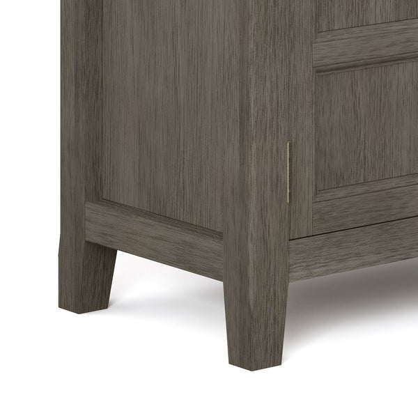 English Elm Burlington Low Storage Cabinet with Handcrafted Solid Wood, Transitional Design, Adjustable Shelves and Anti-Tip Safety Dark Brown B136P158509
