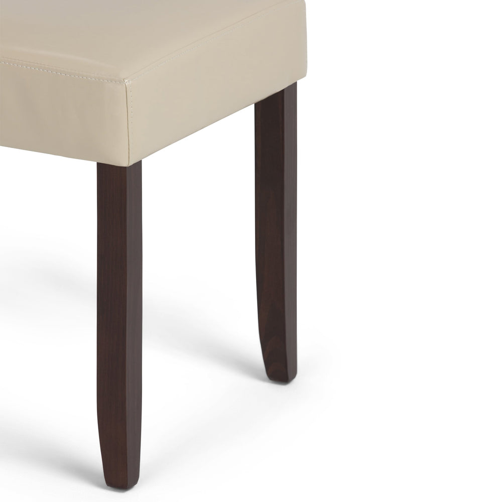 English Elm Acadian Parson Dining Chair Set Of 2 - Luxurious Satin Cream Vegan Leather For Stylish Comfort B136P159792