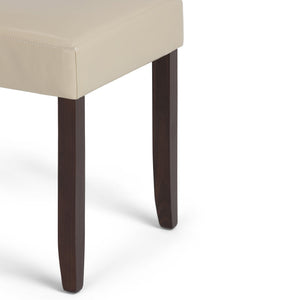 English Elm Acadian Parson Dining Chair Set Of 2 - Luxurious Satin Cream Vegan Leather For Stylish Comfort B136P159792