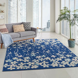 Nourison Tranquil TRA04 Machine Made Power-loomed No Border Indoor Only Contemporary  Rug Navy, Navy Blue 100% Polypropylene 99446484475