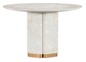 Hooker Furniture Eleana Faux Onyx Round Dining Table With Sunlit Bronze Pedestal — Modern 48" Compact Elegance 7252-75213-00