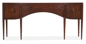 Hooker Furniture Charleston Maraschino Cherry Console Table With Walnut Inlay, Soft-Close Doors, Antique Bronze Pulls 6750-80161-85