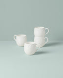 Lenox Wicker Creek Mugs, Set of 4 White, WHITE BONE CHINA 895310