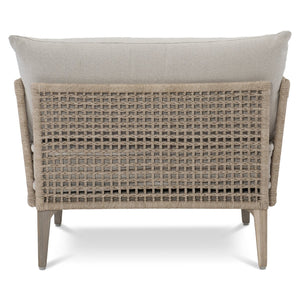Bernhardt Bernhardt Catalonia Outdoor Chair With Sun‑Washed Teak, Twisted Abaca Wicker & Weather‑Ready Cushions - Made to Order O1502A