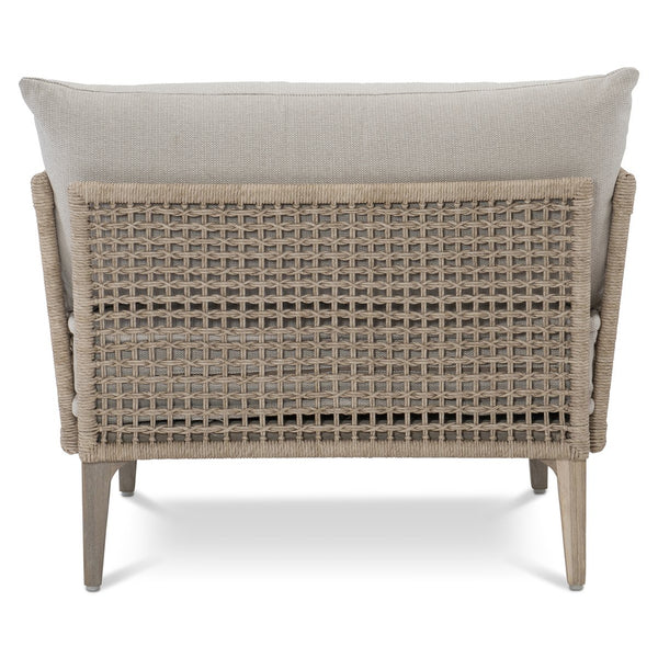 Bernhardt Bernhardt Catalonia Outdoor Chair With Sun‑Washed Teak, Twisted Abaca Wicker & Weather‑Ready Cushions - Made to Order O1502A