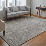 Feizy Rugs Eastfield Viscose/Wool Hand Woven Casual Rug Gray/Ivory 8' x 10'