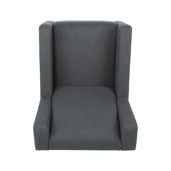 English Elm Christopher Knight Home® - Swivel Recliner Pushback Chair with Lever & Wingback Design, Space-Saving Swivel Recliner for Living Room Charcoal 67547.00CHAR