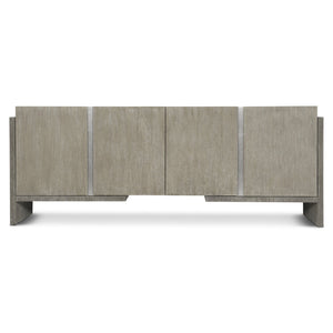 Bernhardt Bernhardt Modern-Rustic Foundations 4-Door Buffet — Two-Tone Light/Dark Shale, Ventilated Media Storage, Heirloom Craftsmanship 306131