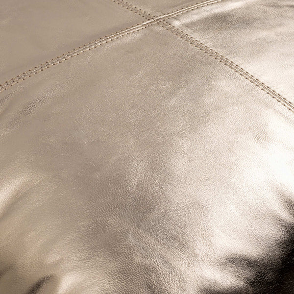 Surya Ritz Modern 18"L X 18"W Accent Pillow Cover - Luxurious Cotton & Leather Blend For Lasting Style Metallic Gold Leather,Cotton Rtz001-1818p