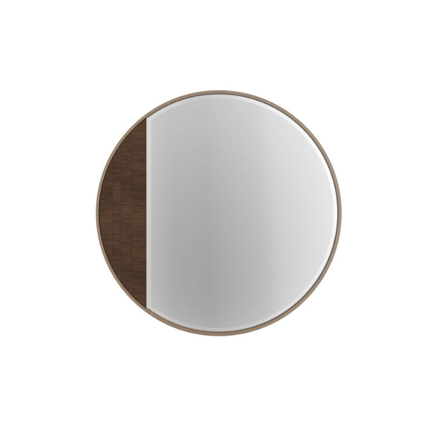 A.R.T. Furniture Verge Round Mirror - Modern Minimalist Design with Wood Accent for Stylish Entryways & Living Rooms 337123-1960