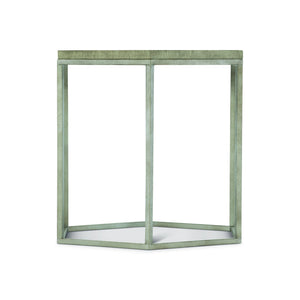 Bernhardt Bernhardt Hexagonal End Table With Distressed Pine Top & Glazed Silver Tubular Frame, 24"W X 25"H 398124G