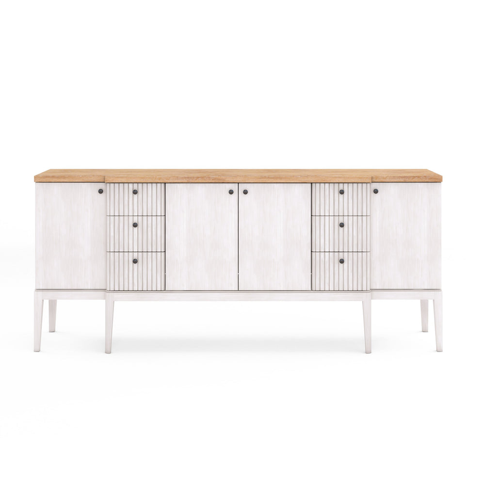 A.R.T. Furniture Post Elegant Two-tone Sideboard With Adjustable Shelves, Dovetail Drawers & Soft-close Hinges Light Brown, White Ash & Pine Solid,Plank,Effect Flakey Oak And Pine Veneer 288251-2341