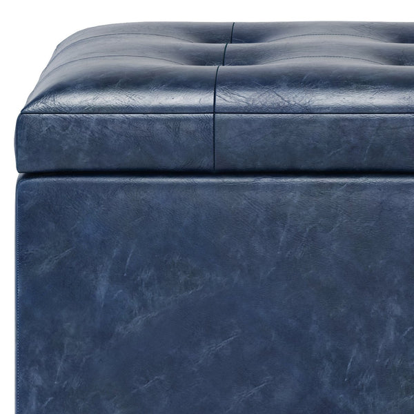English Elm Cosmopolitan Storage Ottoman In Denim Blue - Stylish, Functional & Versatile For Any Room Décor B136P159769