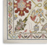 Nourison Juniper JPR03 Machine Made Power-loomed Narrow Border Indoor Only Bohemian  Rug Ivory,Multi, Ivory Multicolor 100% Polypropylene 99446803955