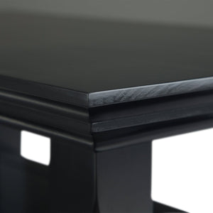 English Elm Acadian Solid Wood Narrow Side Table In Black - Stylish, Versatile Design With Open Shelves For Storage B136P159693