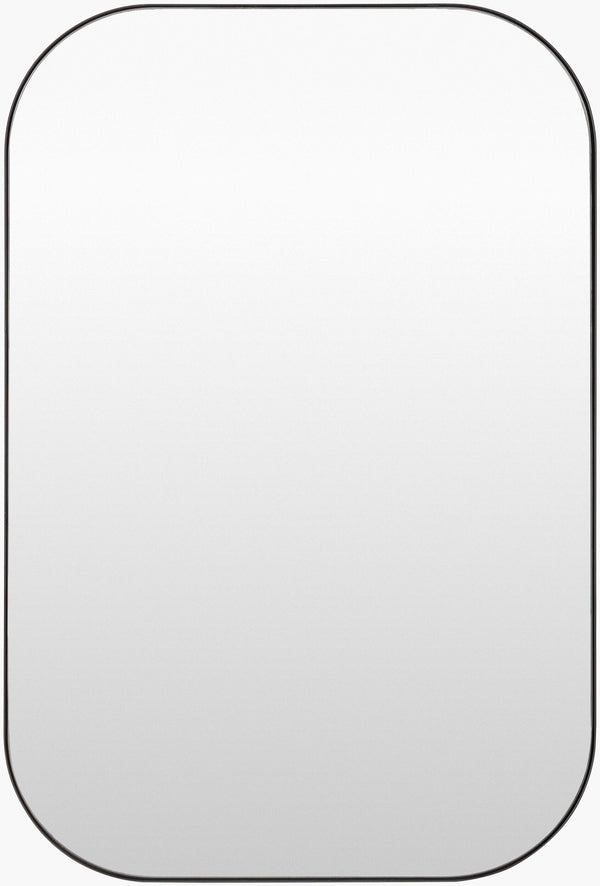 Surya Auburn 31"H X 22"W Minimalist Modern Accent Mirror – Elevate Your Space With Contemporary Elegance Frame, Black Iron Rub004-3524