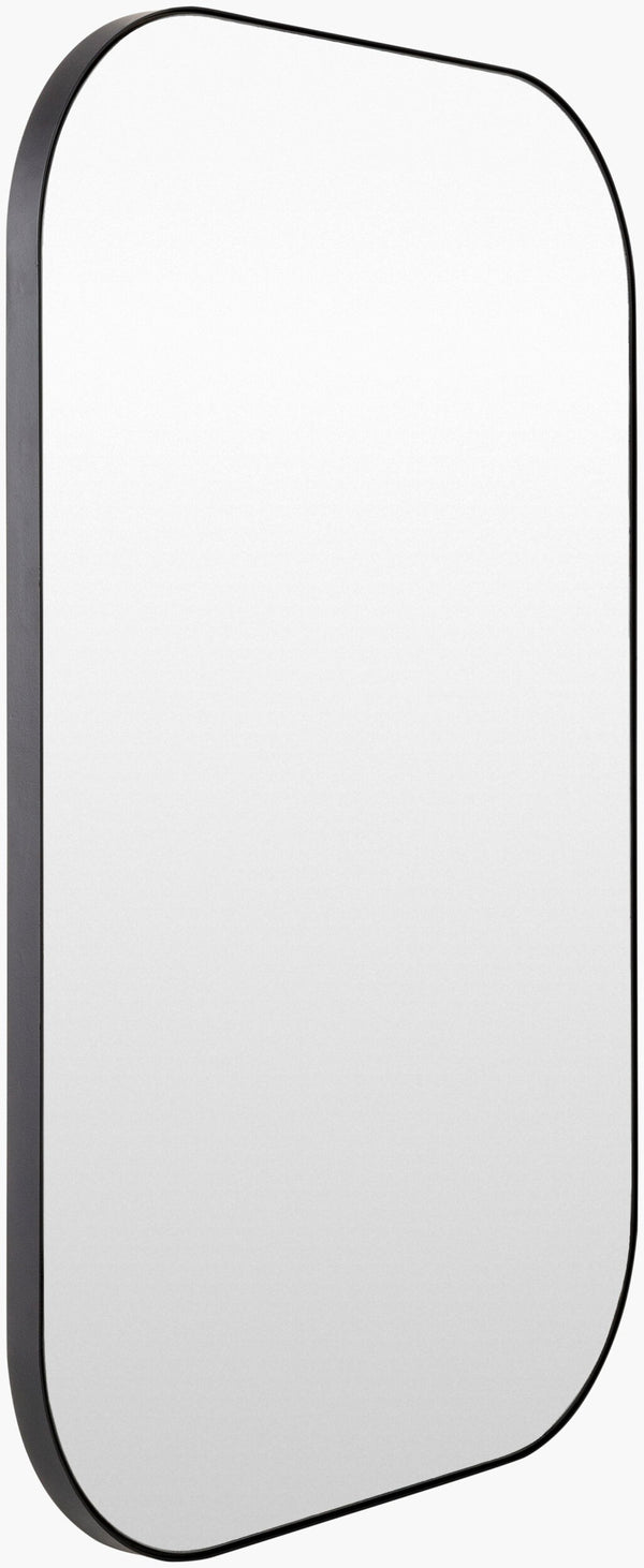 Surya Auburn 31"H X 22"W Minimalist Modern Accent Mirror – Elevate Your Space With Contemporary Elegance Frame, Black Iron Rub004-3524