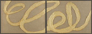 Livabliss Rubans Hand-painted Two Panel Wall Art Set for Modern and Contemporary Interiors RUBA001-SET