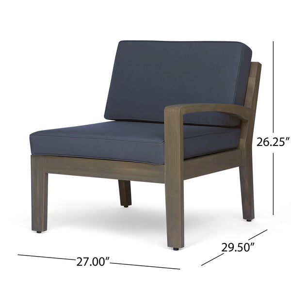 English Elm Grenada Outdoor Modular Sectional Solid Acacia Wood Slatted Patio Sofa Set Dark Grey 63887-66388.00-63699.00GRY