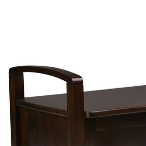 English Elm Warm Shaker - Handcrafted Entryway Storage Bench With Rich Tobacco Finish, Seating For Two, And Style B136P159724-GIGA